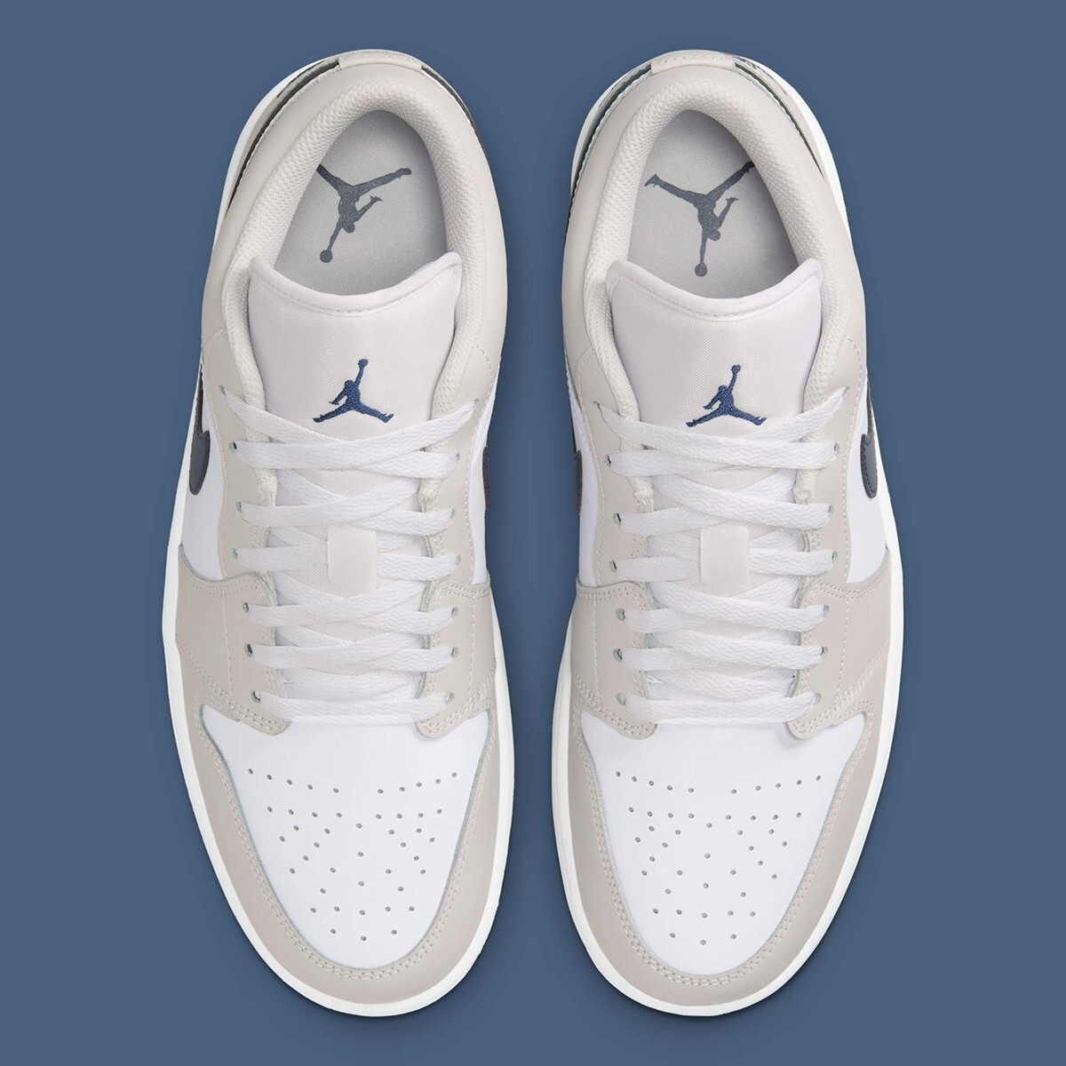 Nike Air Jordan 1 Low Midnight Navy Neutral Grey 553558-146 Men’s Size New