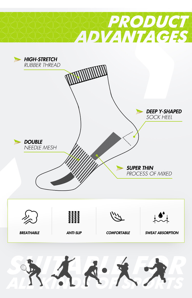 Men’s Anti Slip Football Socks Athletic Long Socks Absorbent Sports Grip US Sell