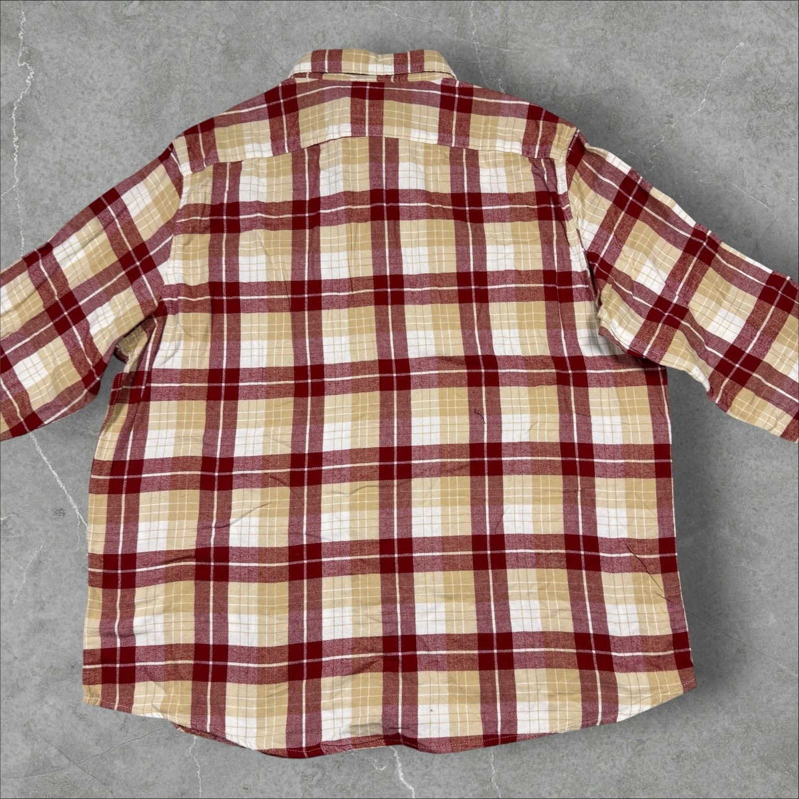 Goodfellow & Co Men’s XXL Cotton Flannel Plaid Point Collar Pockets Shirt