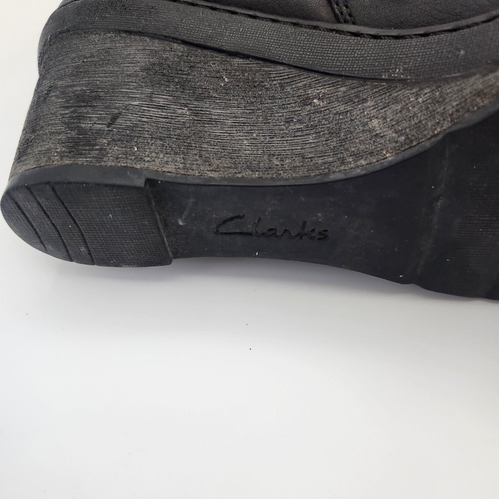 Clark’s Women’s Natira Kit Boots Size 10M Black Leather Upper Wedge Goretex