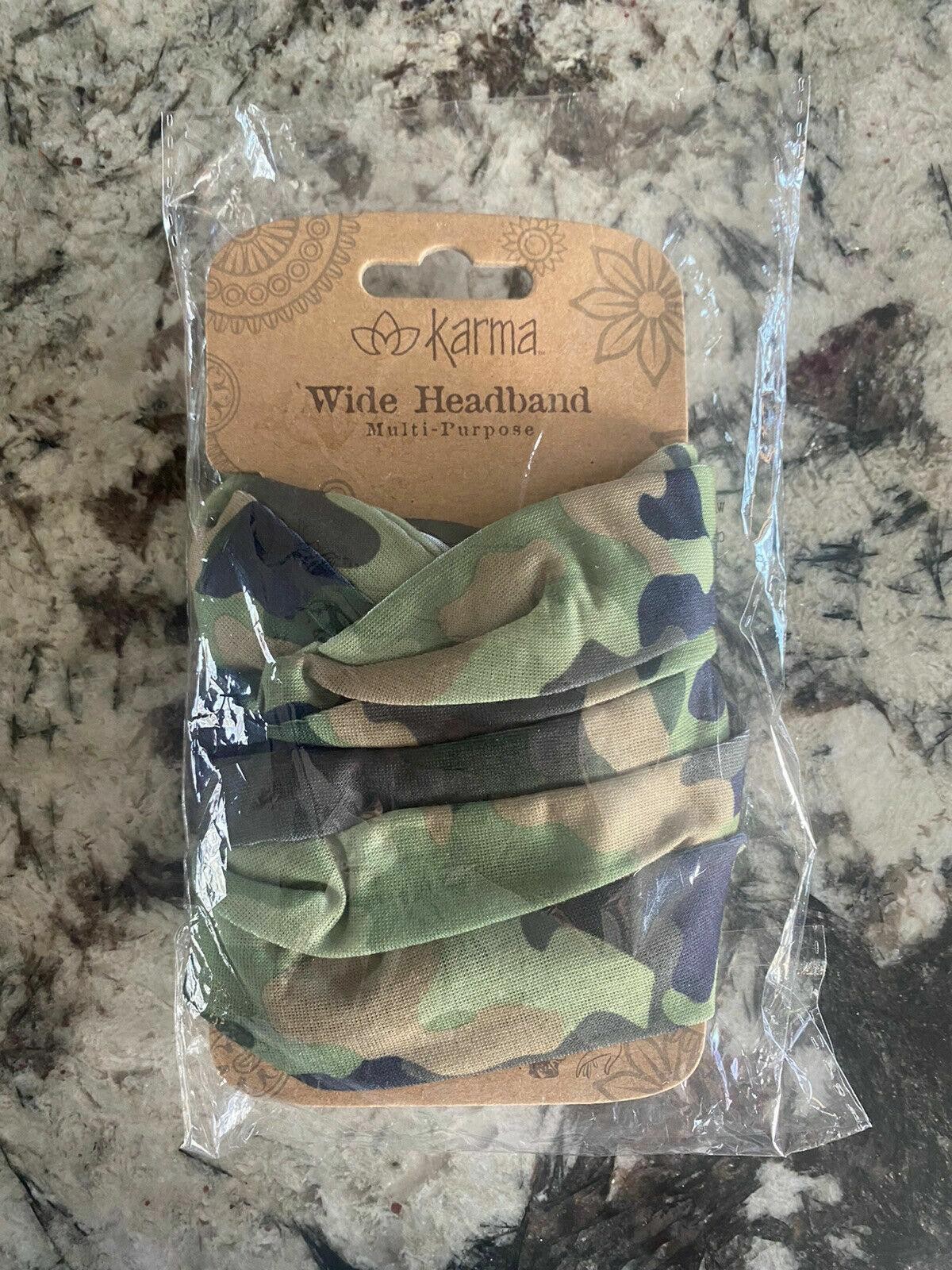 Karma Gifts Green Camo Wide Headband 100% Polyester Microfibre NEW