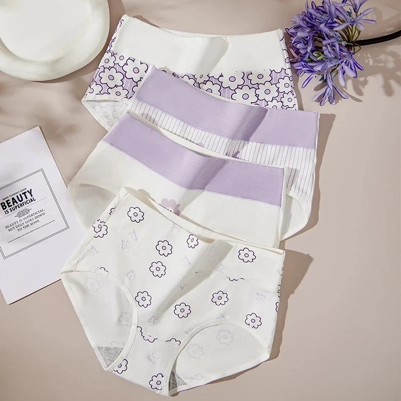 Women 5Pcs Fluxe Incontinence Underwear Leak-Proof Panties Cotton Brief Washable