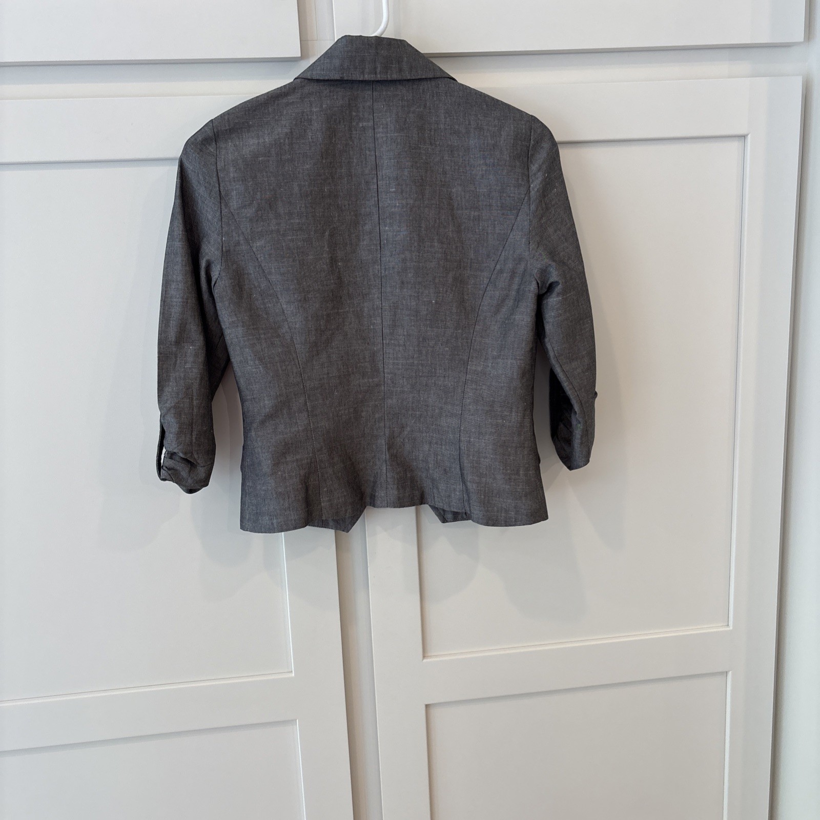 VTG Y2K Rampage Blazer M Linen Blend Charcoal Grey Orange Interior