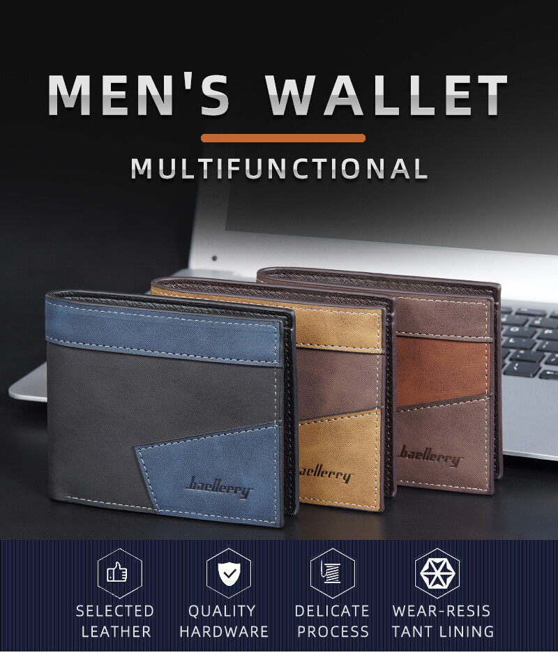 Men’s Leather Bifold ID Card Holder Purse Wallet Billfold Handbag Slim Clutch