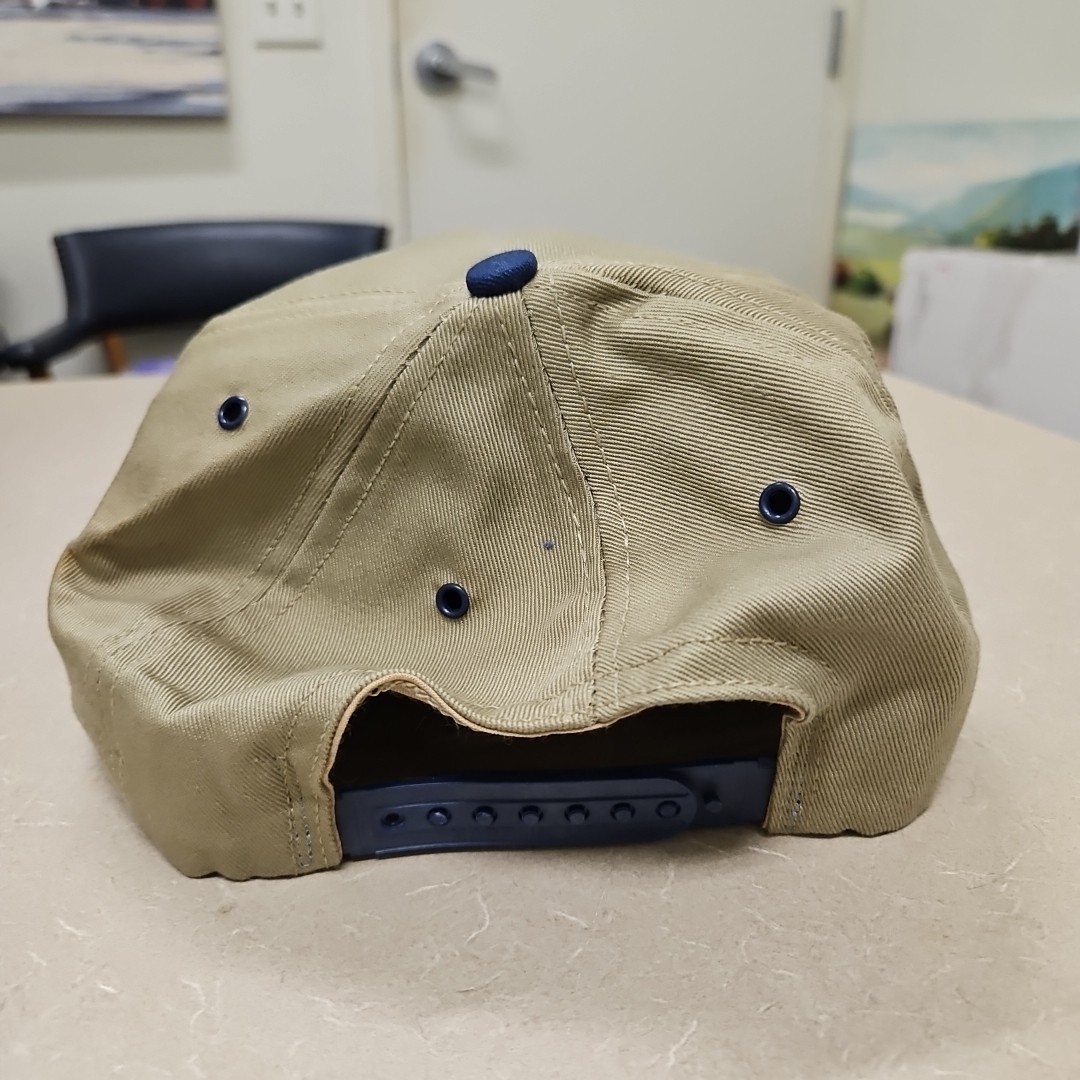 Duxbak Vintage 90’s canvas embroidered logo snapback hat cap 2tone Blue Beige…