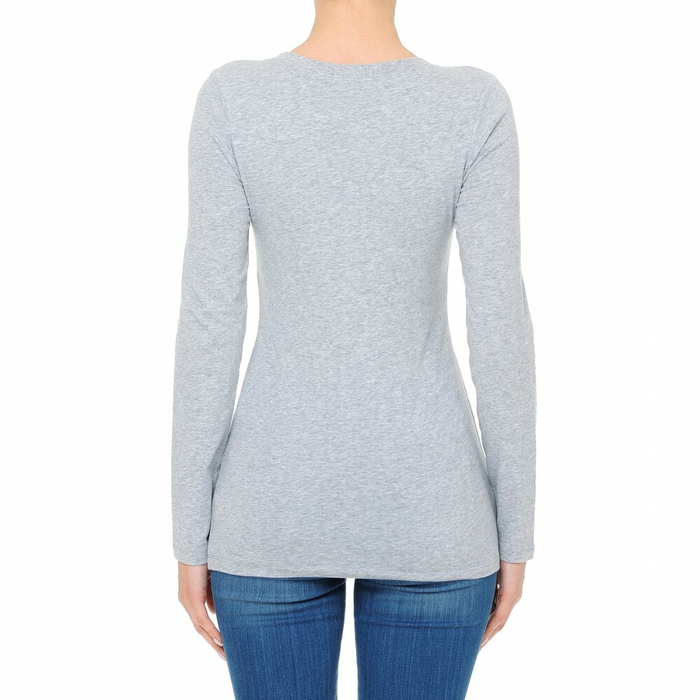 Long Sleeve T Shirt Crew Neck Round Neck Stretch Cotton Tee Plain Solid