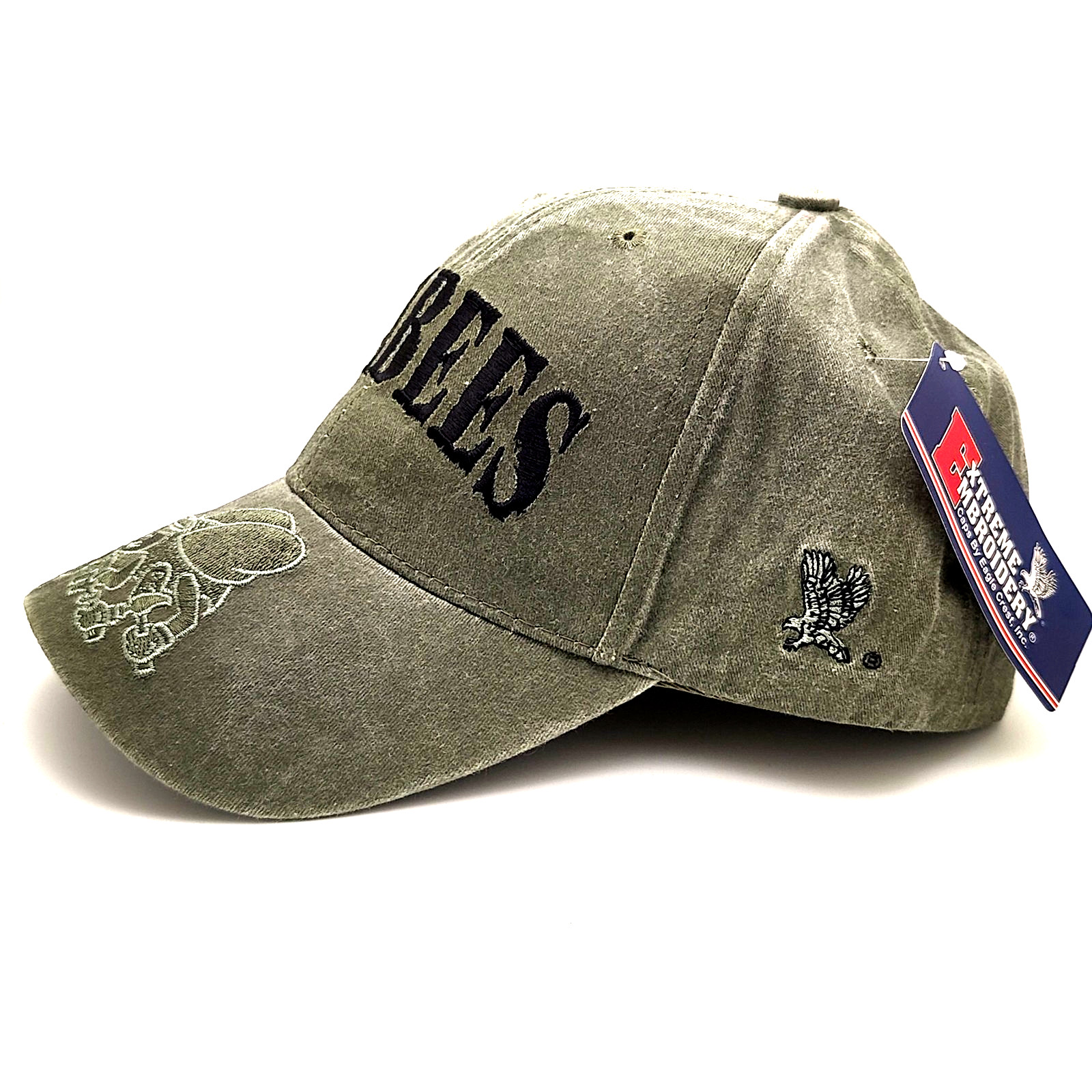 SEABEES Builder Bee 100% Cotton Green Baseball Cap Adjustable Embroidered