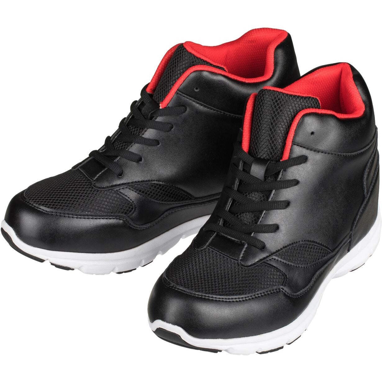 CALTO G3332 – 4 Inches Elevator Height Increase Black & Red Fashion Sneakers
