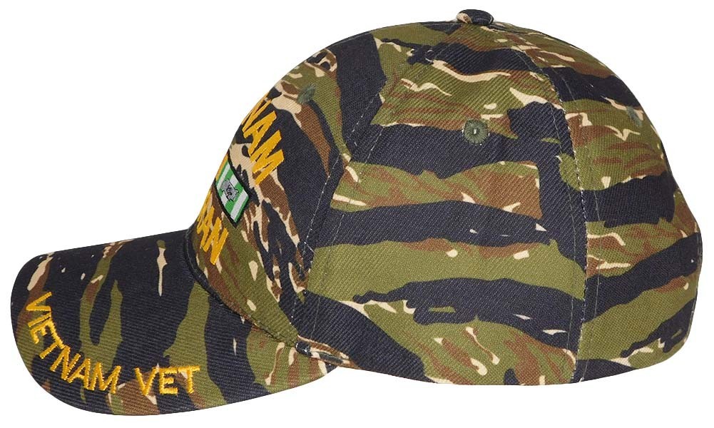 Vietnam Veteran Ribbon Woodland Camouflage Acrylic Embroidered Hat Cap Licensed