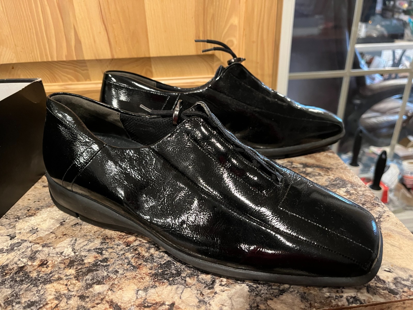 Theresia black patent leather slip on US 9 1/2M Fever2