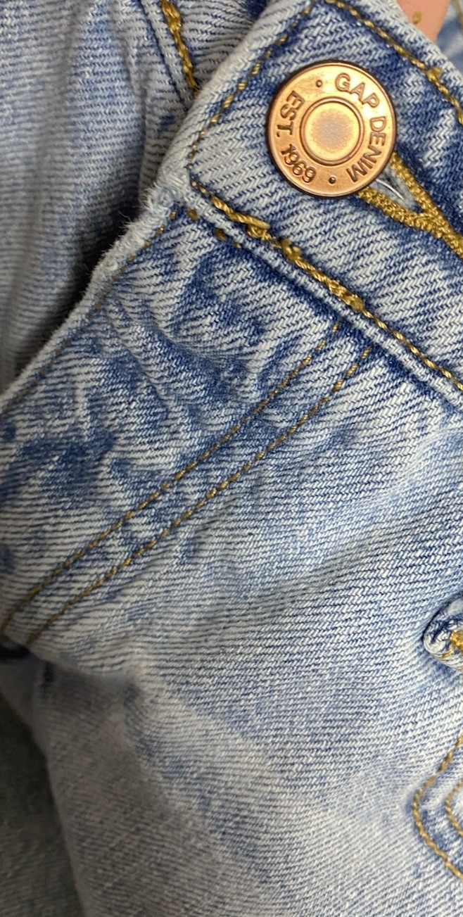 Gap Vintage High Rise Button Fly Light Wash Denim reworked crop Jeans Women’s 2
