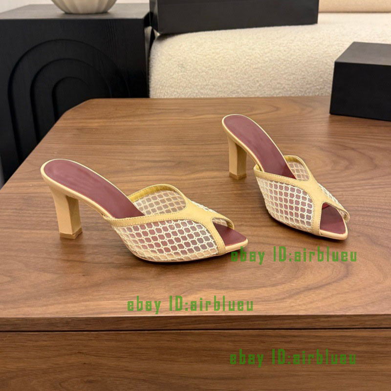 thick-heeled slippers 2026 summer hollow fishmouth high-heeled slippers 35-41