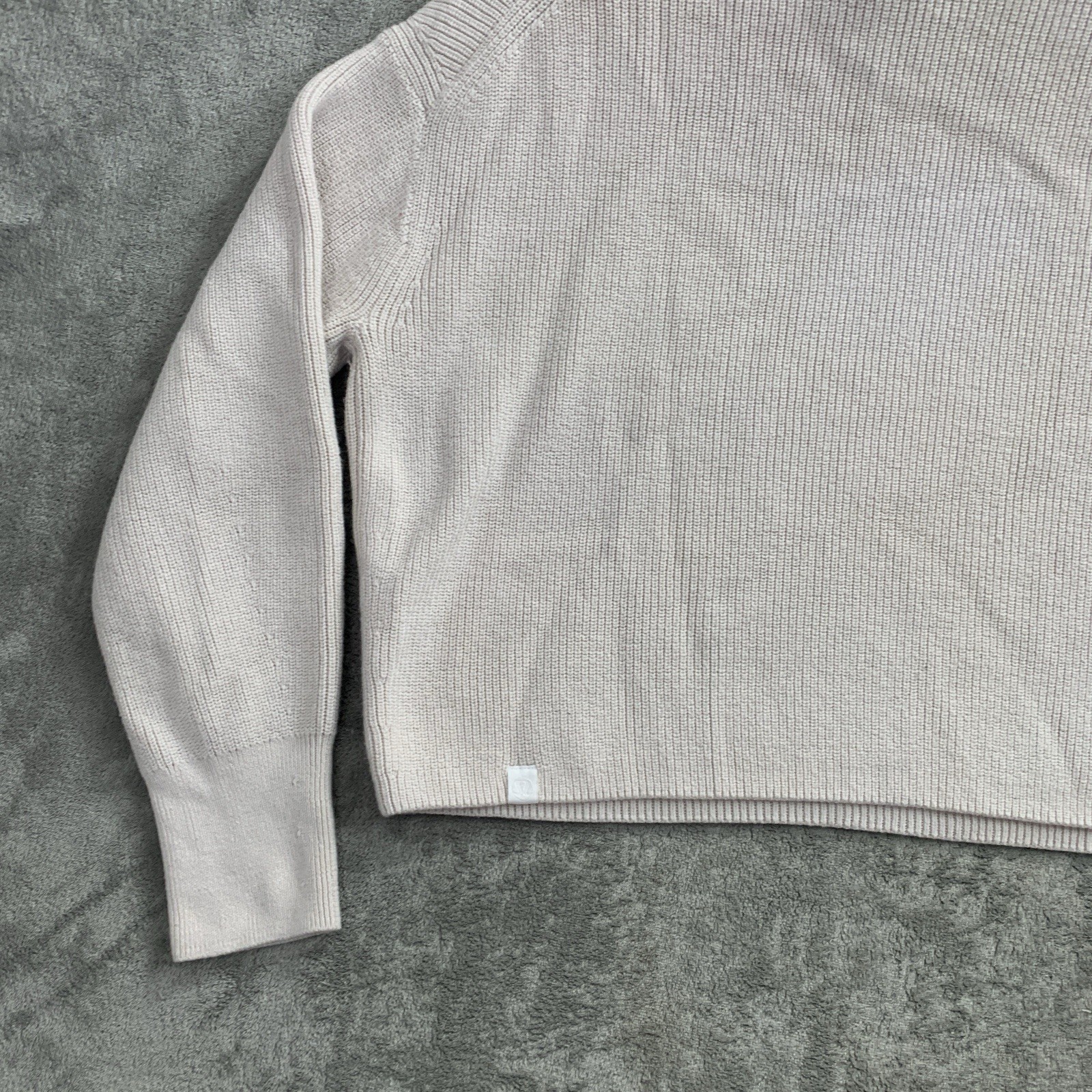 Lululemon Sweater Womens 2 Ribbed Merino Wool Blend Turtleneck Heathered Natural