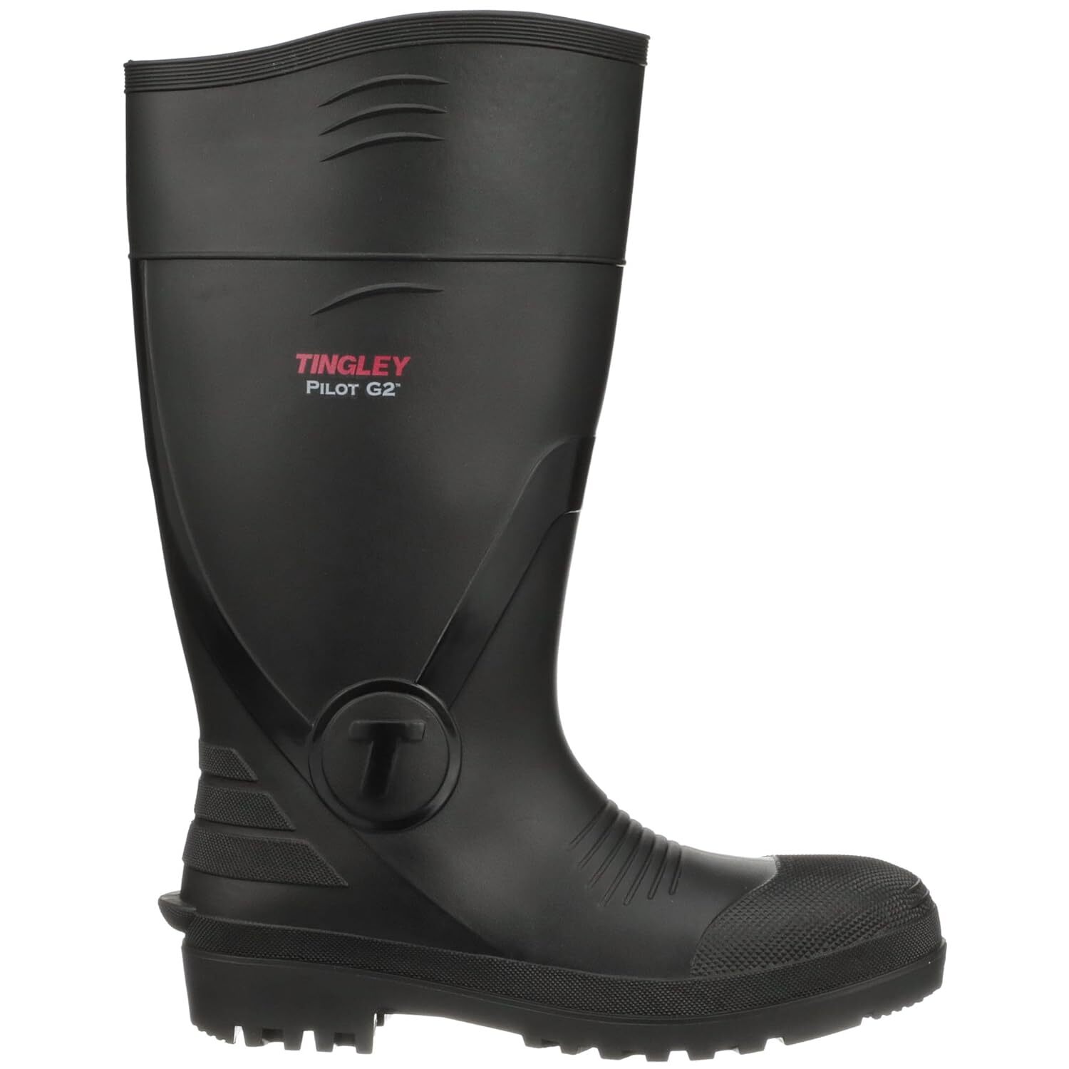 31151 Rubber Fishing Hunting Waterproof PVC Work Mud MENS BLACK BOOTS Plain Toe
