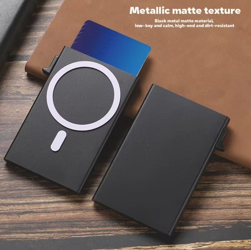 Magnetic RFID Blocking Wallet Pop Up Card Holder Aluminum Slim Wallet for Men