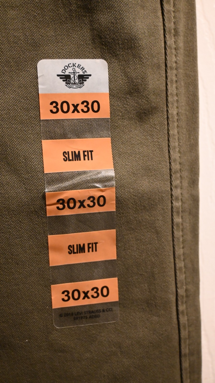 NEW Dockers Mens Slim Fit Ultimate Chino Smart 360 Flex Army Olive Size 30X30