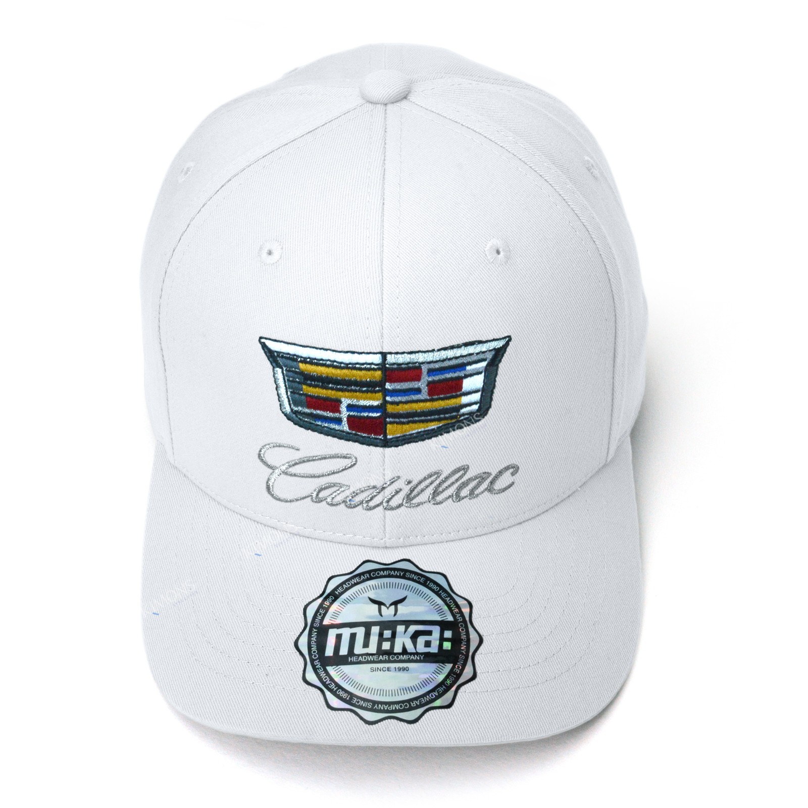 White – Cadillac Baseball Hat Embroidered Logo Adjustable Men’s Luxury Car Gift