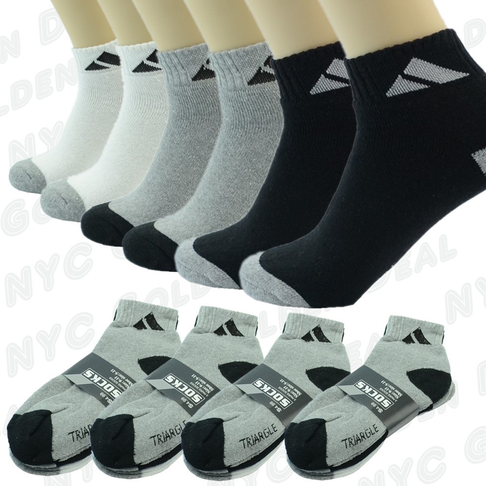 NEW Adi 12 Pairs Sport Ankle/Quarter Crew Mens Socks Cotton low cut Size 10-13