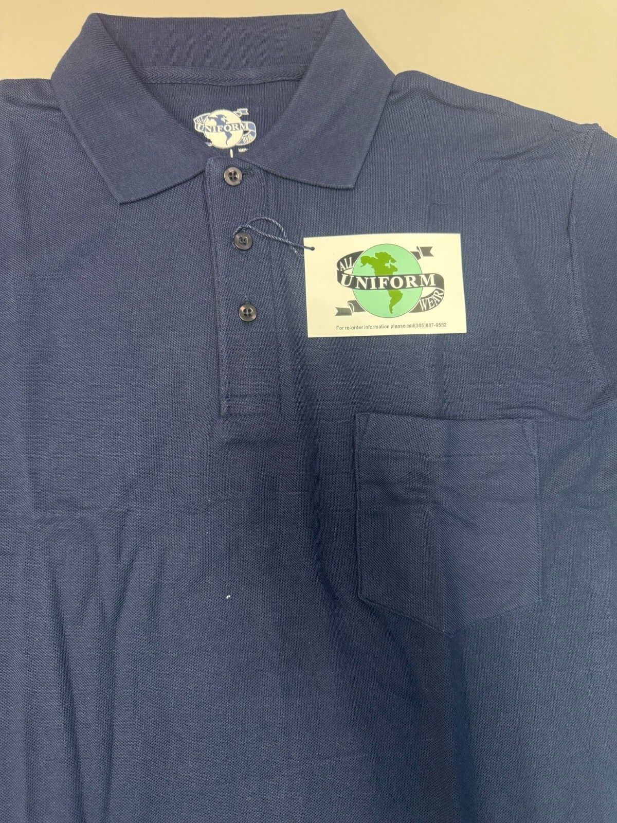 Men’s Pique Polo Shirt With Left Chest Pocket, Navy
