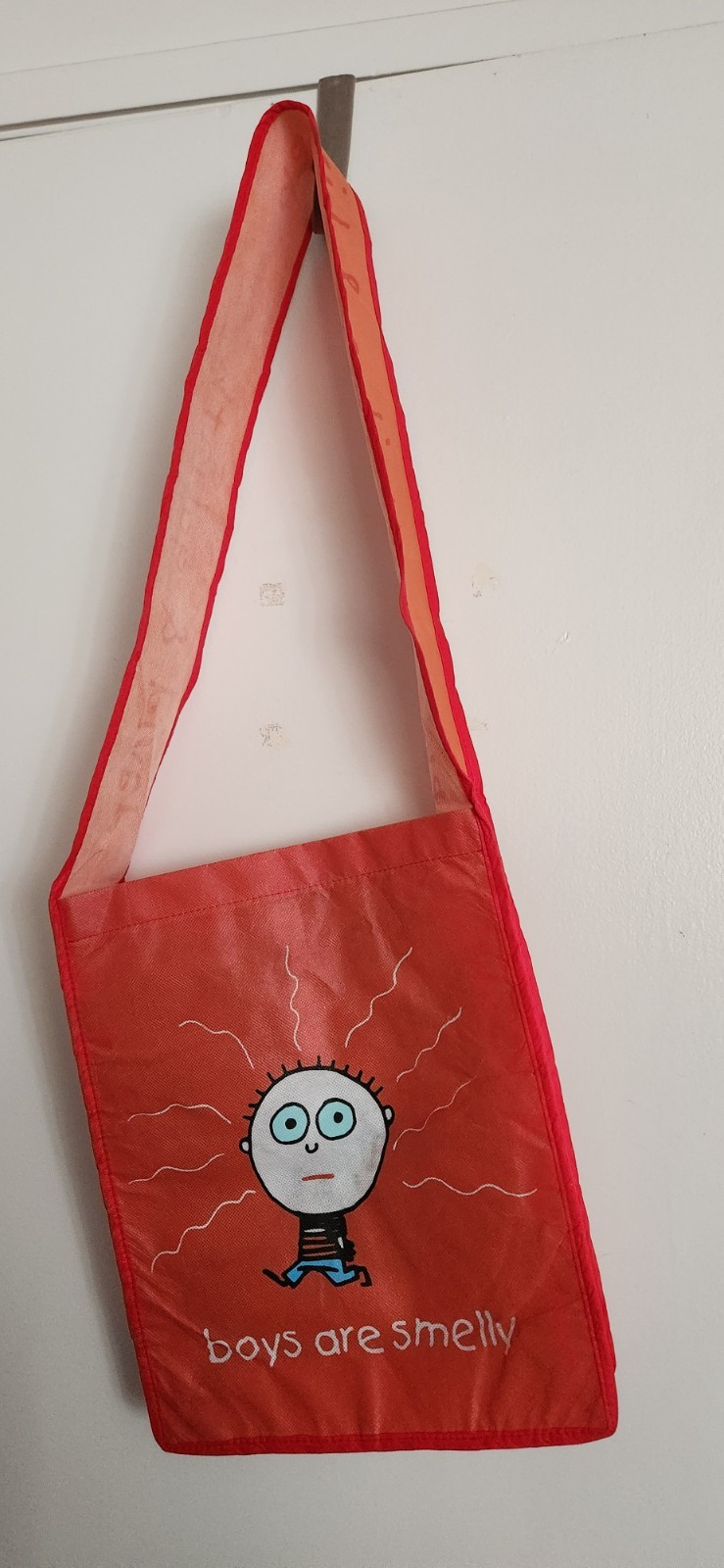 Todd Goldman Stupid Factory David and Goliath Tote Bag Unused “Boys Are Smelly”