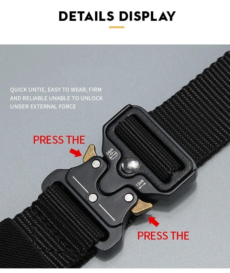 Men’s Nylon Tactical Belt Outdoor Hiking Camping Military Style Waist Belt