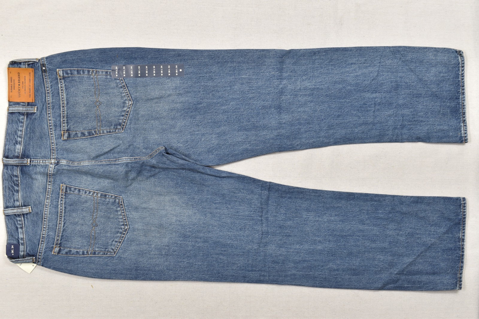Lucky Brand Men’s 181 Relaxed Straight Denim Jeans Blue Bluff Lake 36×34 NEW