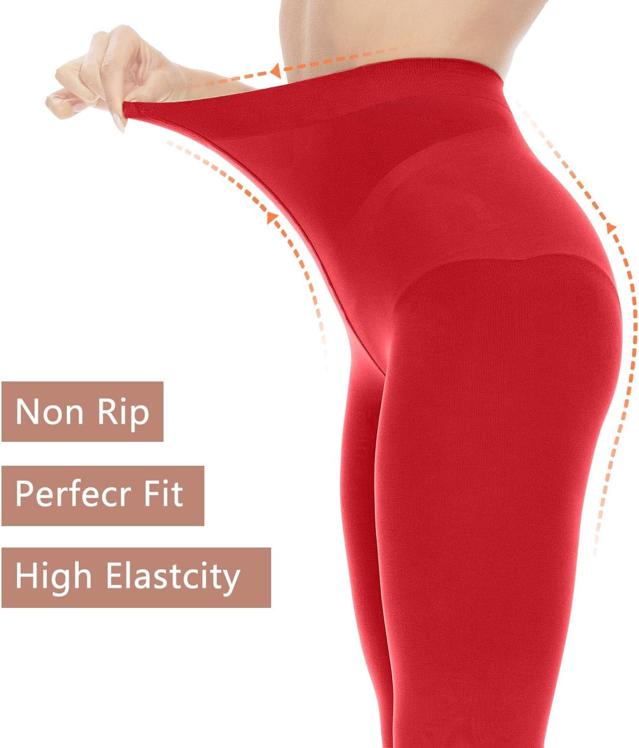 Opaque Black Tights for Women, 80D Solid Color Soft Tights, Control Top Microfib