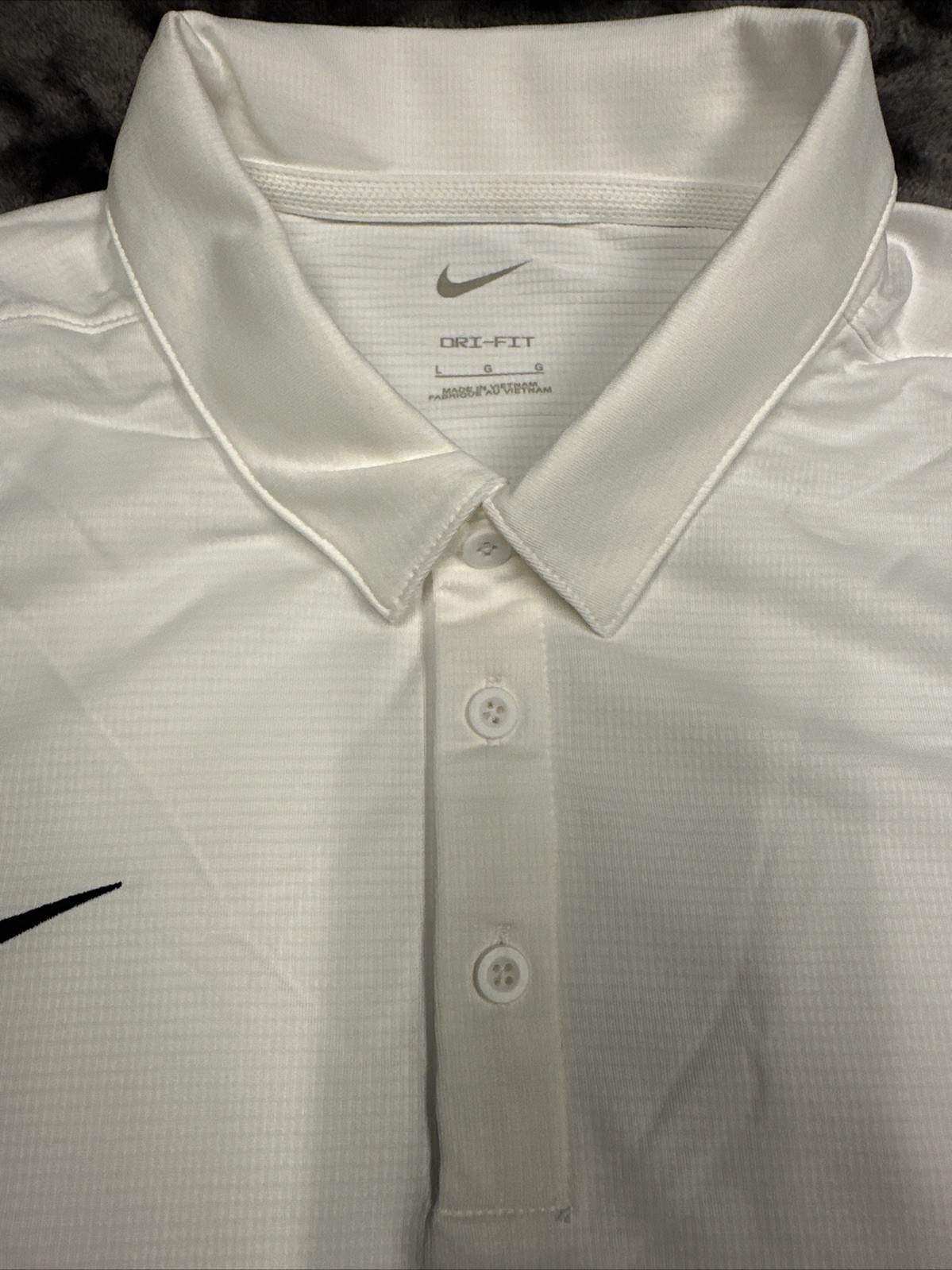 Nike DRI-FIT Polo Shirt Men’s Large / White Embroidered Polo #CI4470-100