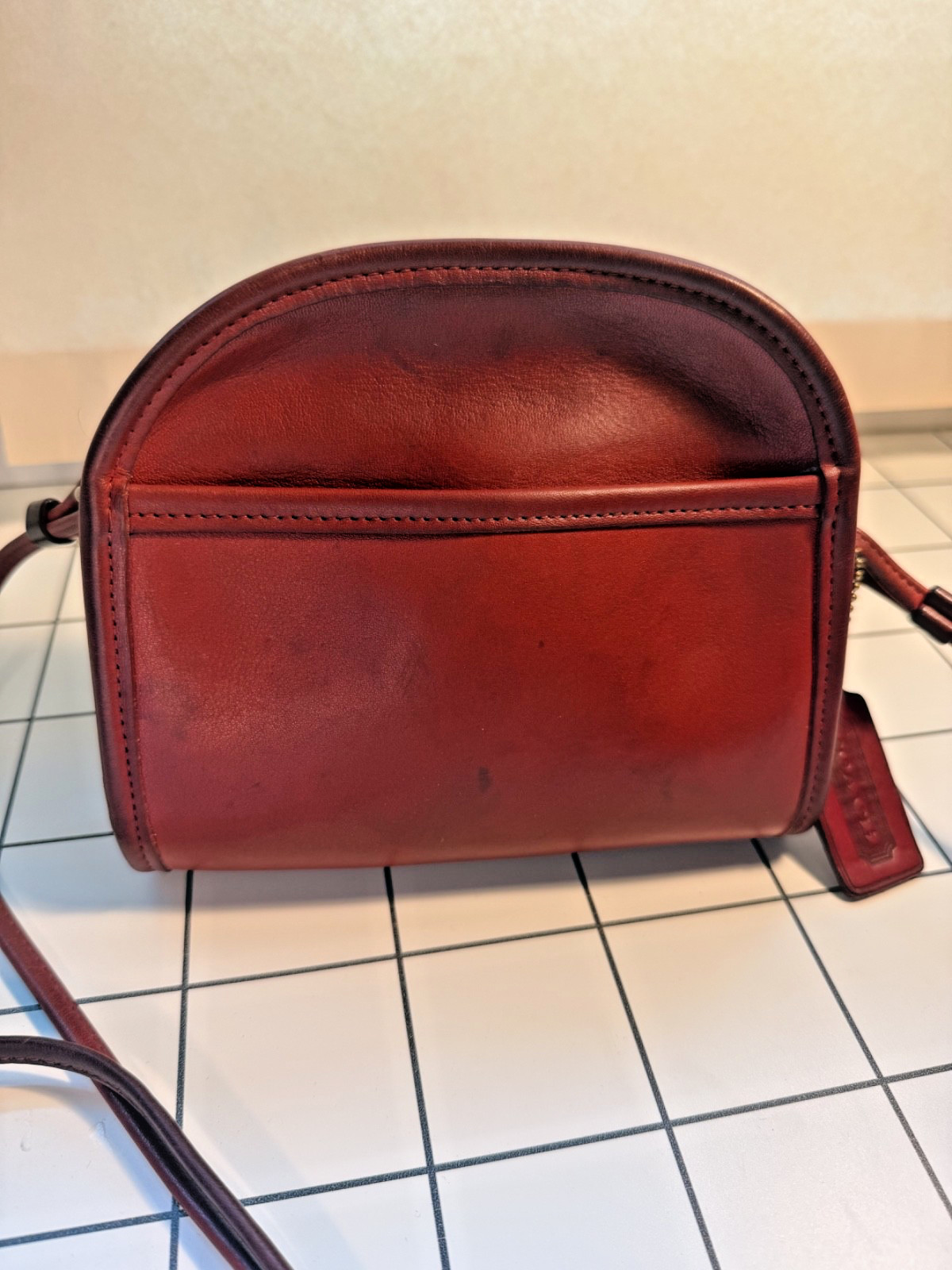 Vintage Coach 9017 Abbie Zip crossbody bag red leather 1997 – evening bag/clutch