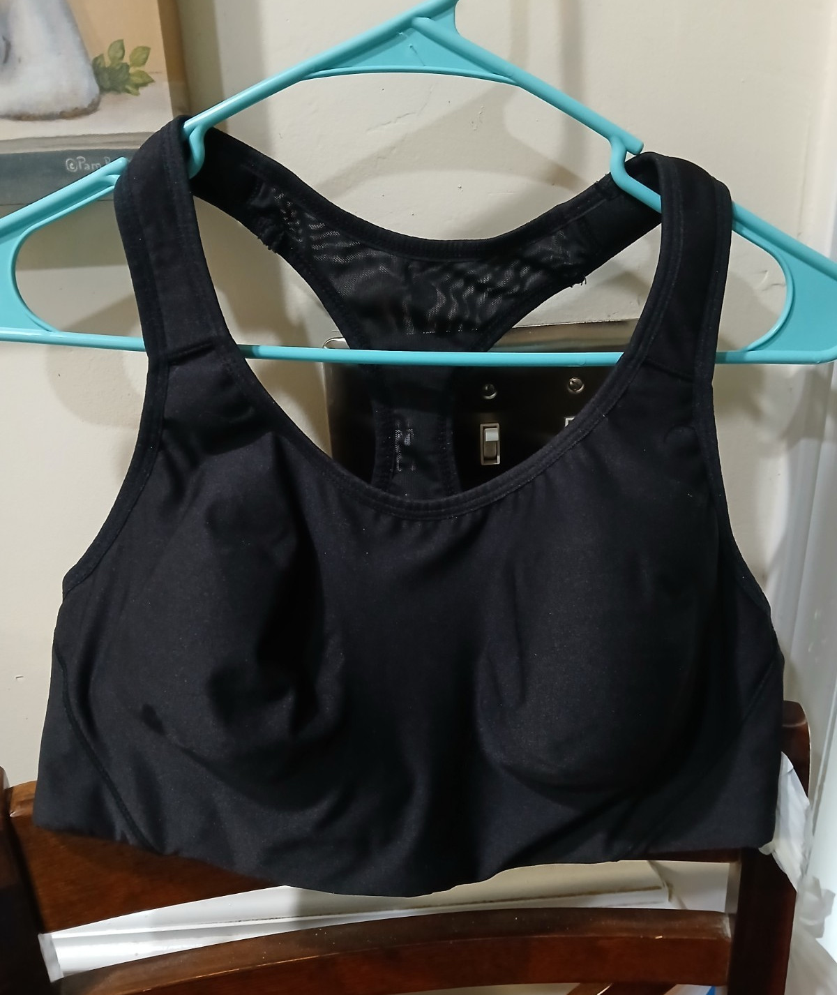 Avia Women’s Black XL G High Support Padded Mesh Racerback Sports Bra