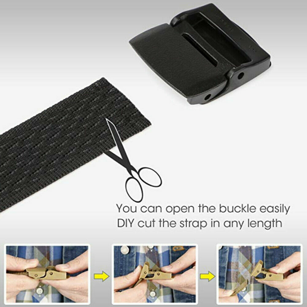 Men’s Plastic Cam Buckle Nylon Canvas Tactical Waistband Webbing Military Belt