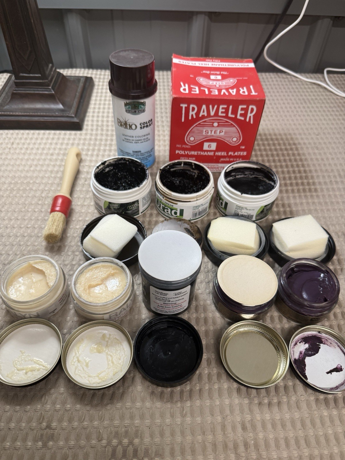 Lot of Shoe & Leather Care Polishes – Urad, Meltonian, Ralyn, Brillo