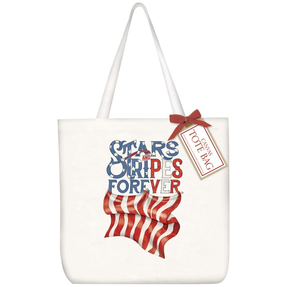 Mary Lake-Thompson Retired Patriotic Canvas Tote Bag USA Americana Market Tote