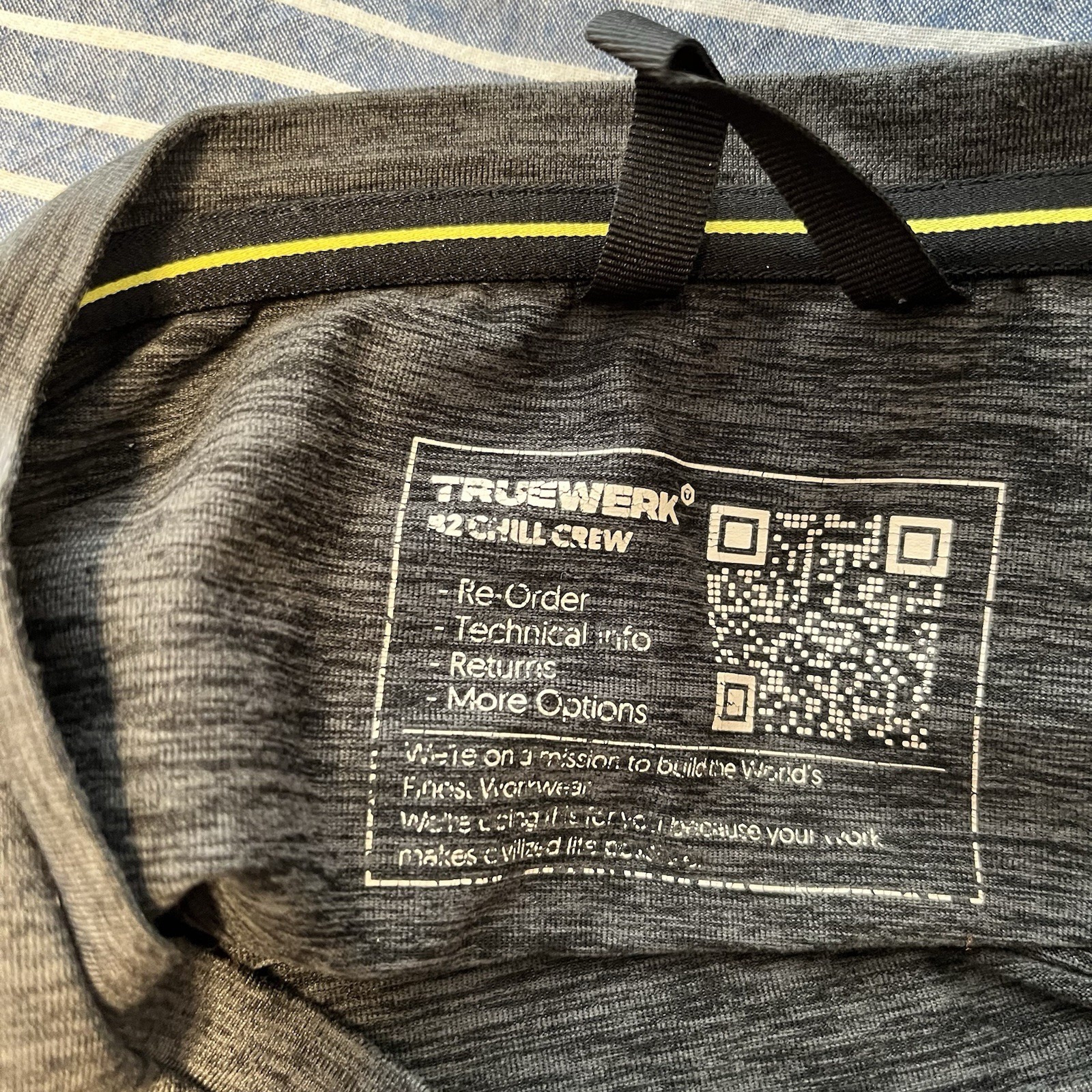 Truewerk Shirt B2 Chill Crew Mens XL Gray Work Workwear Crew Performance