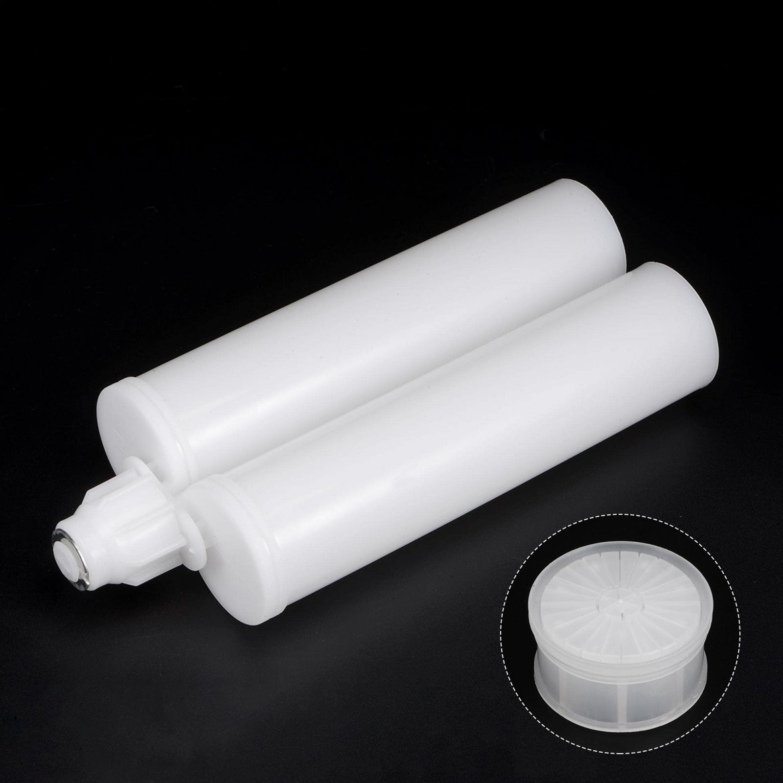 uxcell 2Pcs Epoxy Gun Adhesive Cartridge, Plastic Resin Mixer Dual Glue White