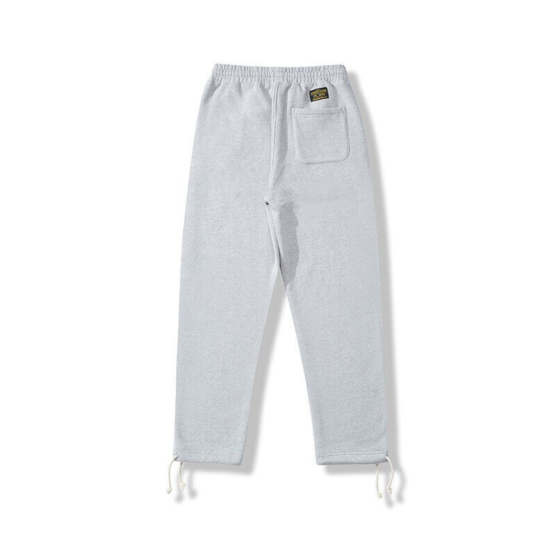 Men’s Straight Sweater Pants Basic Solid Color Thick Sports Casual Pants