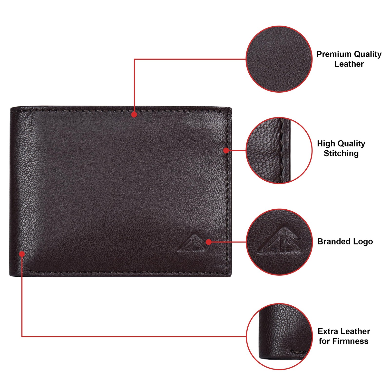Leather Bifold Wallets For Men with 2 Note Compartment, 6 Card Slots, 2 Slip …