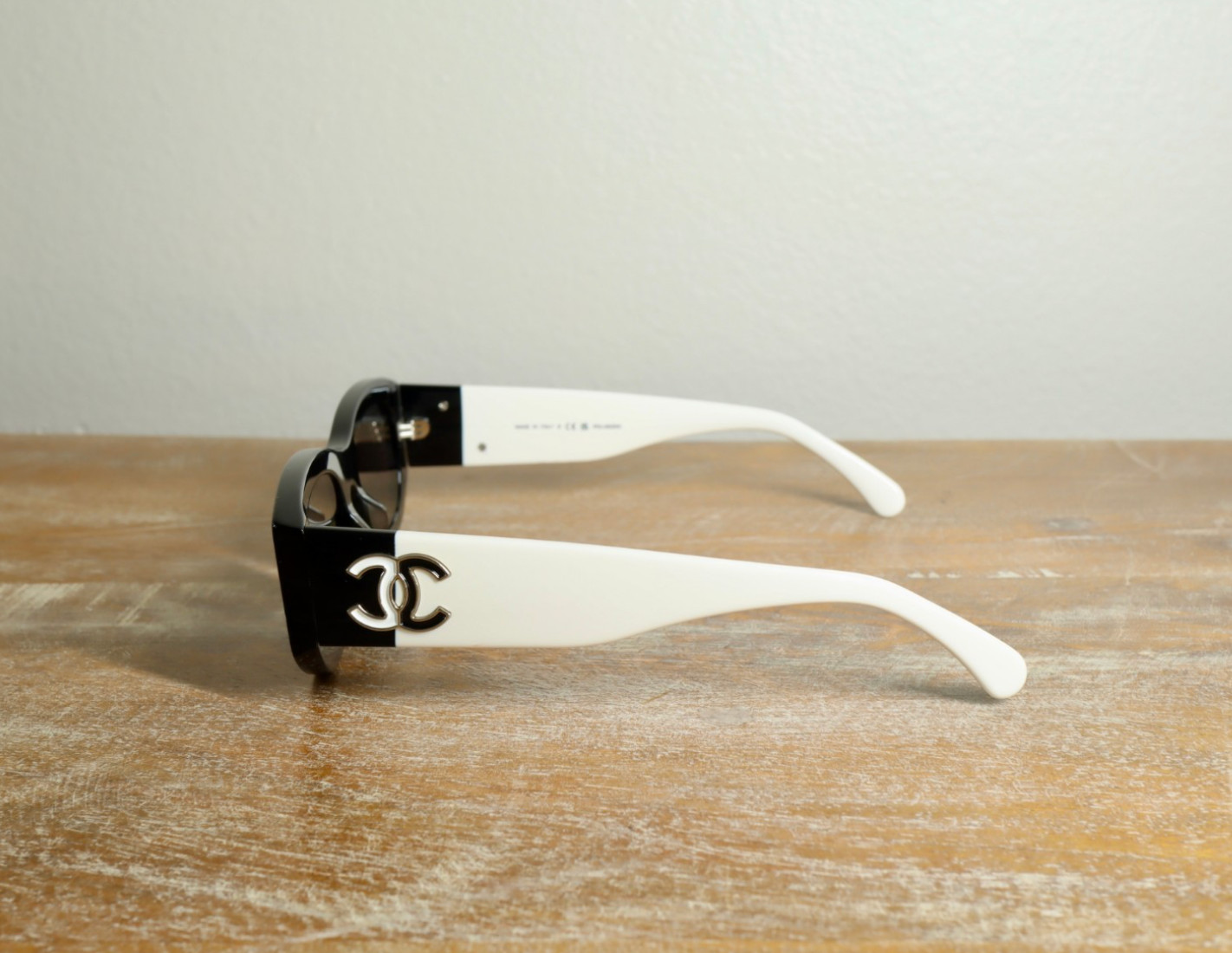 CHANEL CH5525 Rectangle Sunglasses Black White/Gray Polarized Lens for women
