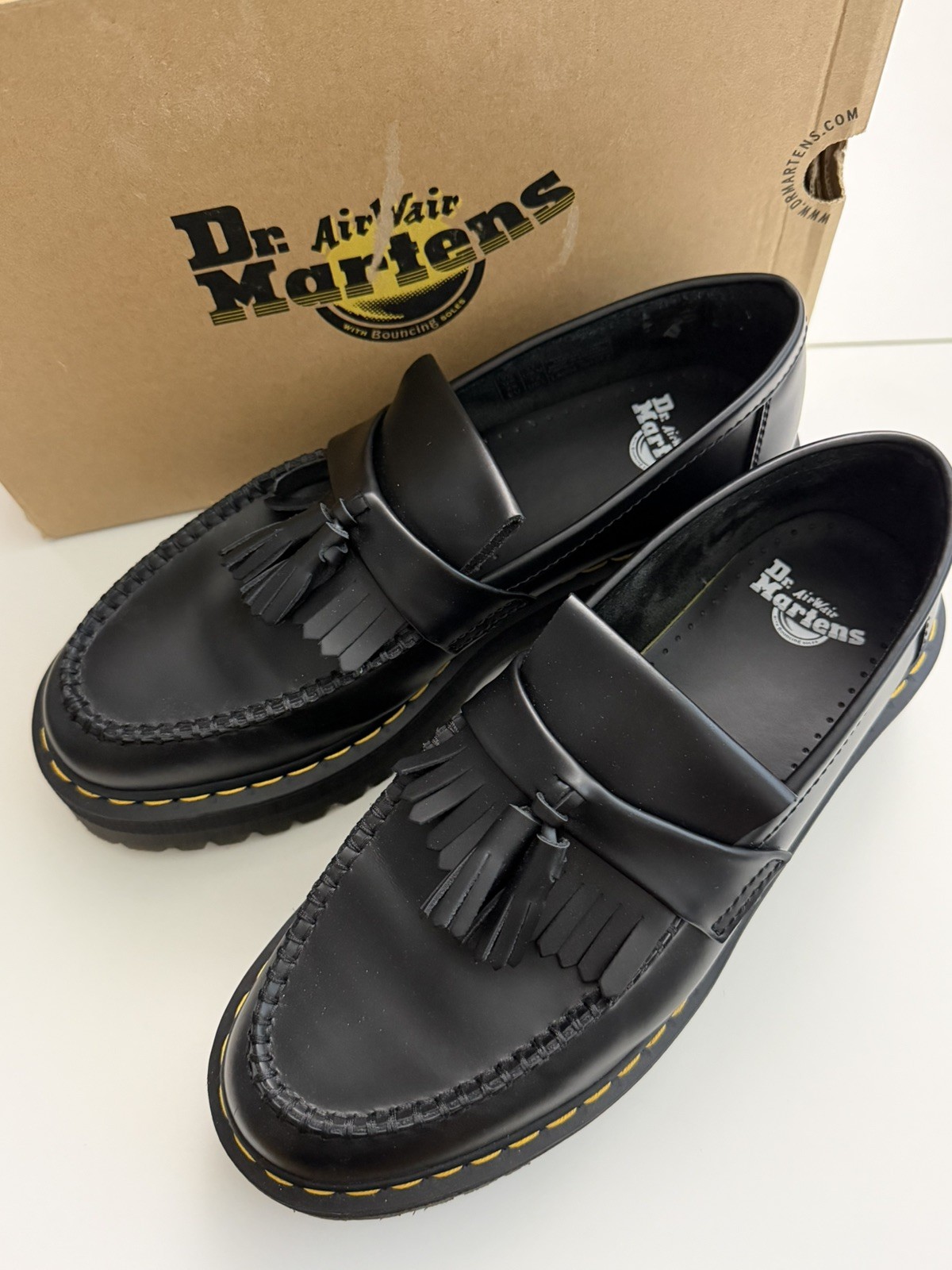 Dr Martens Adrian Quad Men’s Size 11 US Black Leather Shoes Platform Tassle