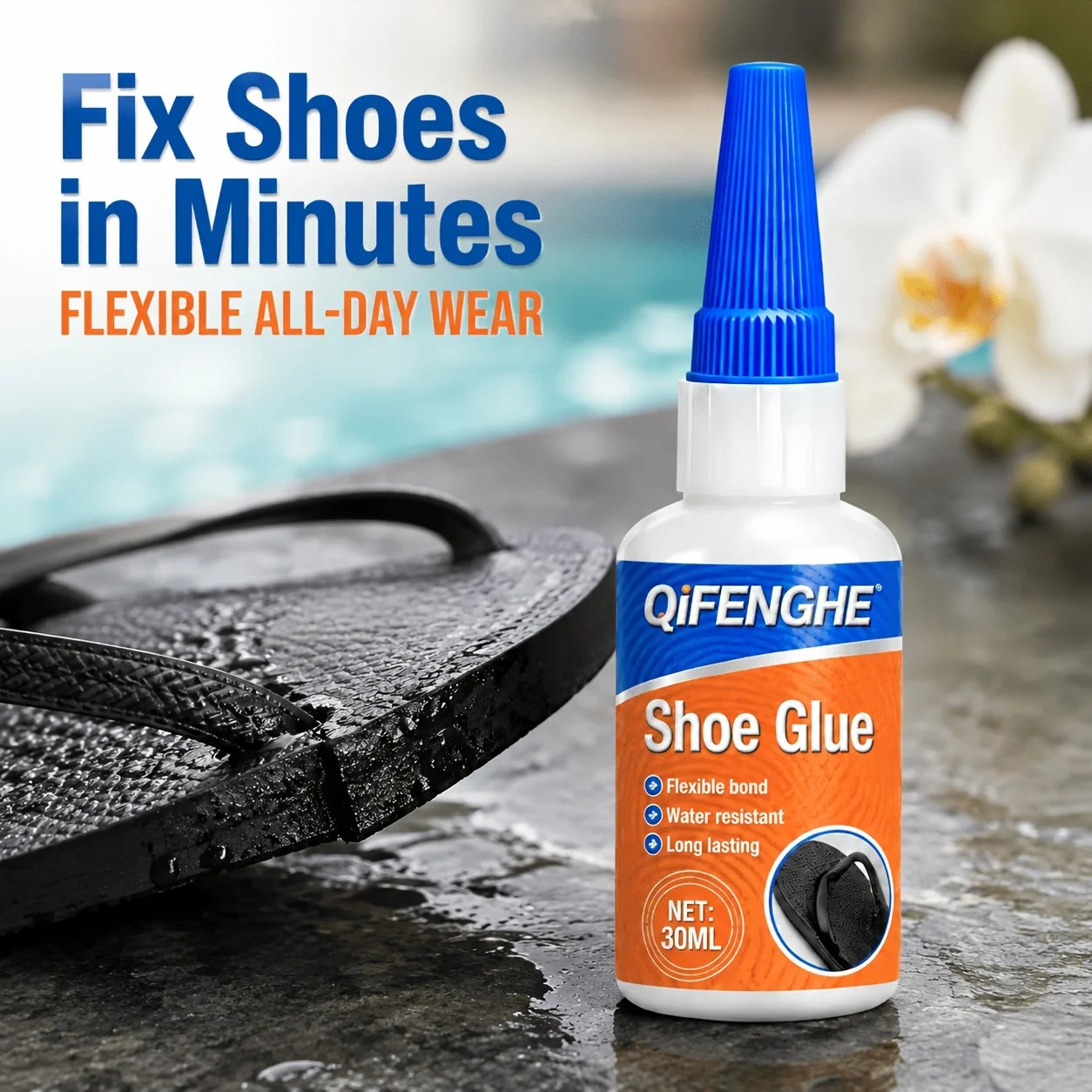 Shoe Glue 30ML, Flexible Waterproof Shoe Repair Adhesive, Long Lasting Strong Bo
