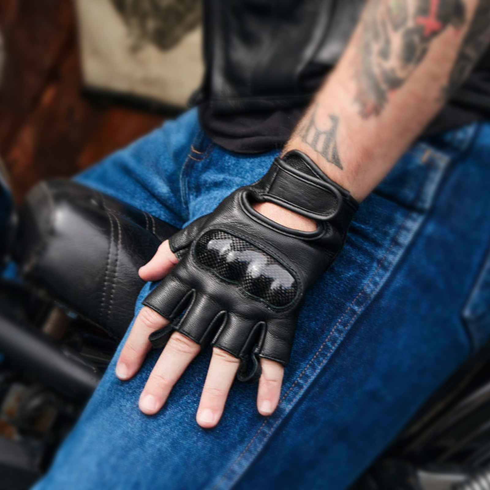 Men’s Tactical Fingerless Gloves Military Shooting Hard Knuckle Airsoft Gloves