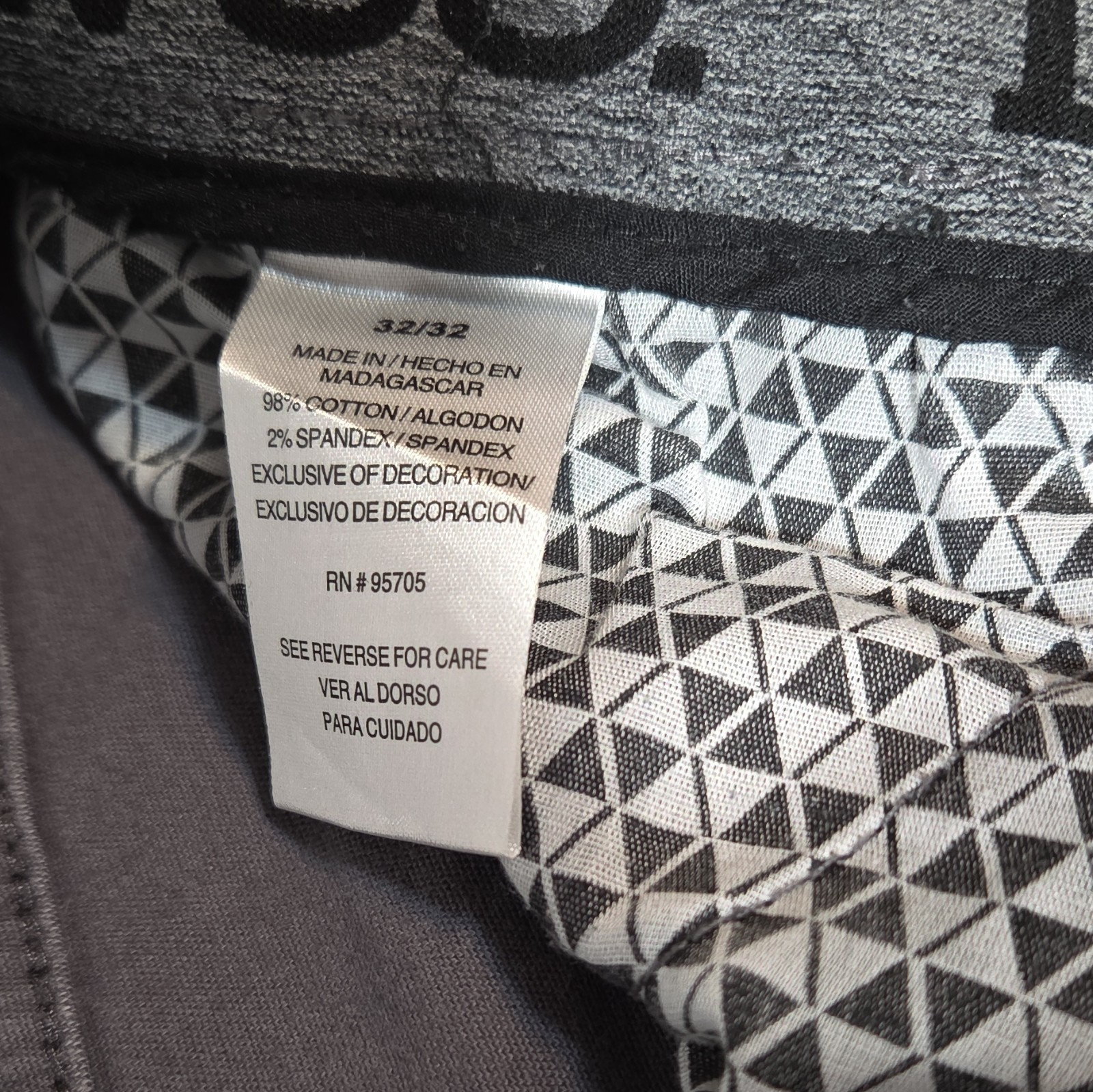 Iron Co. Men’s Gray Pants 32 Regular Fit Cotton/Spandex Twill Flat Front