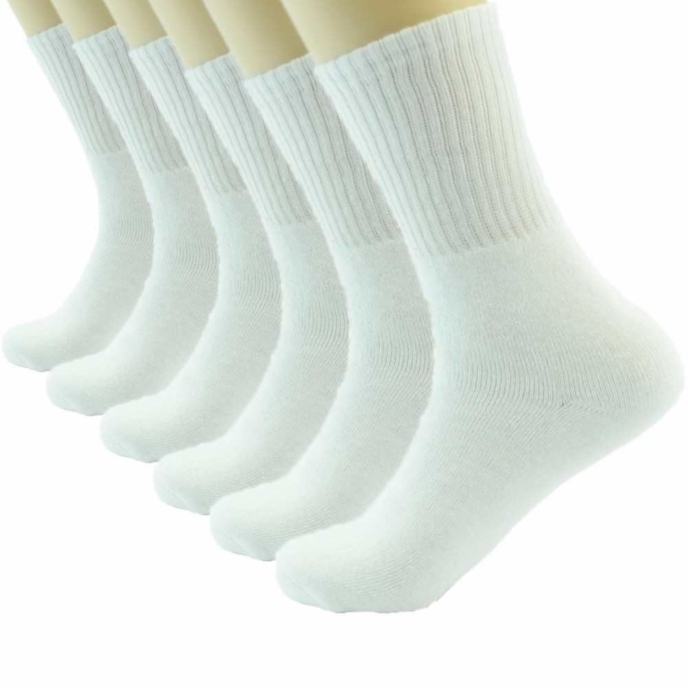 3-12 Pairs For Mens White Sports Athletic Work Crew Socks Cotton Size 9-11 10-13