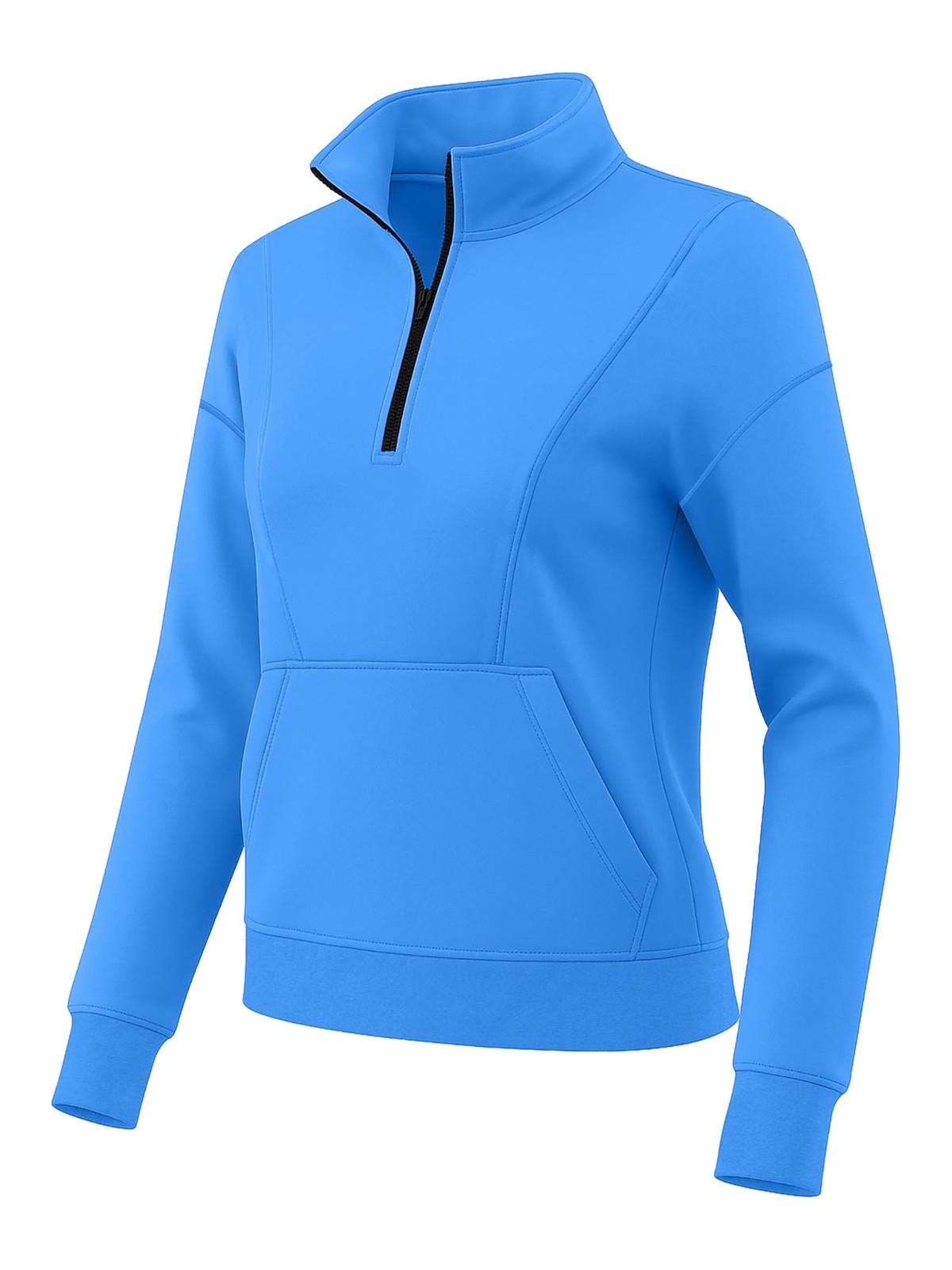 Womens Fleece Lined Pullover Hoodie Quarter Zip Up Arryn Oversize Sweatshirt