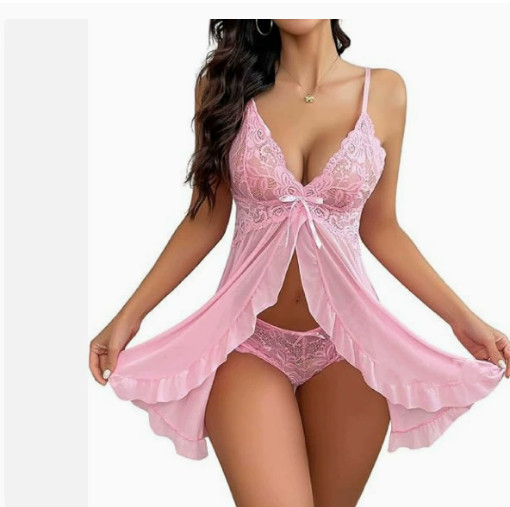 Sexy Women Lady Plus Size Lingerie Sleepwear Lace Nightgown Bodysuit Dress Robe