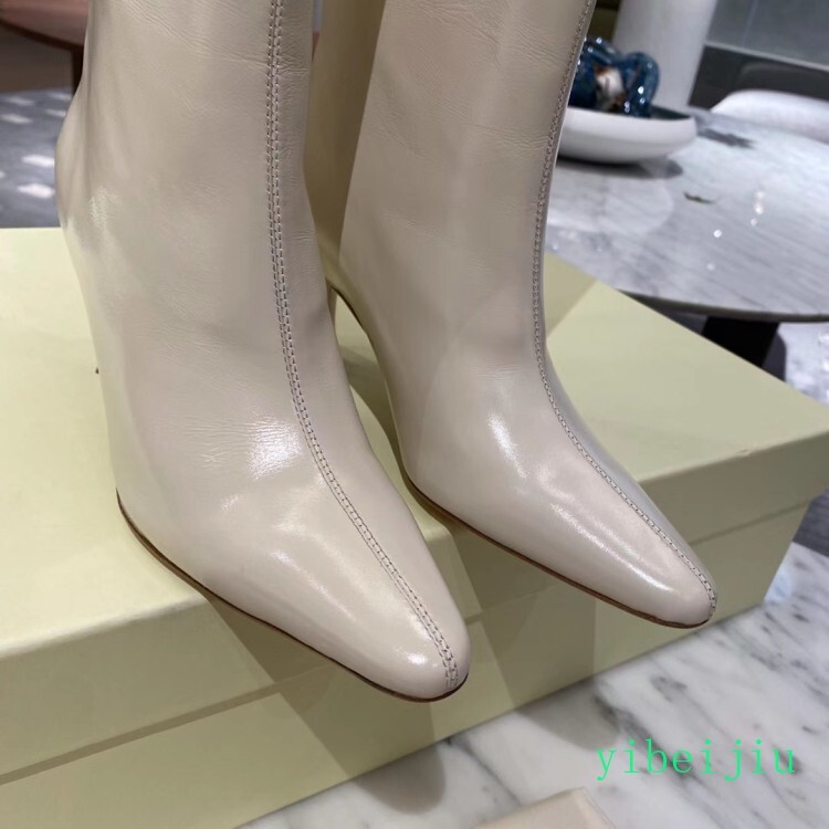 Womens Mid Calf Kitten Heel Boots Pull On Leather Shoes Cowboy Western Plus Size
