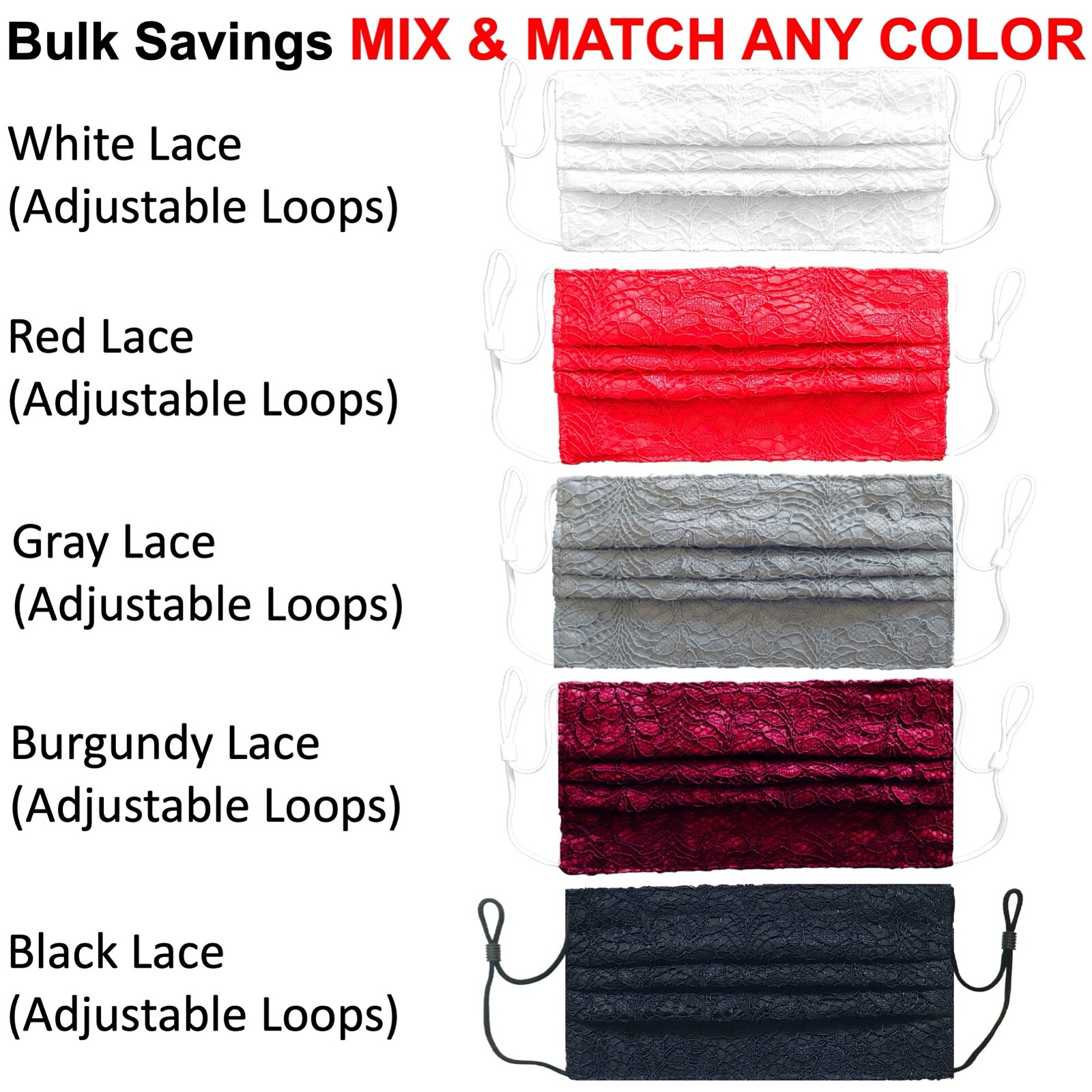Black Face Mask Washable Reusable with Nose Wire with Filter Pocket Cotton Satin