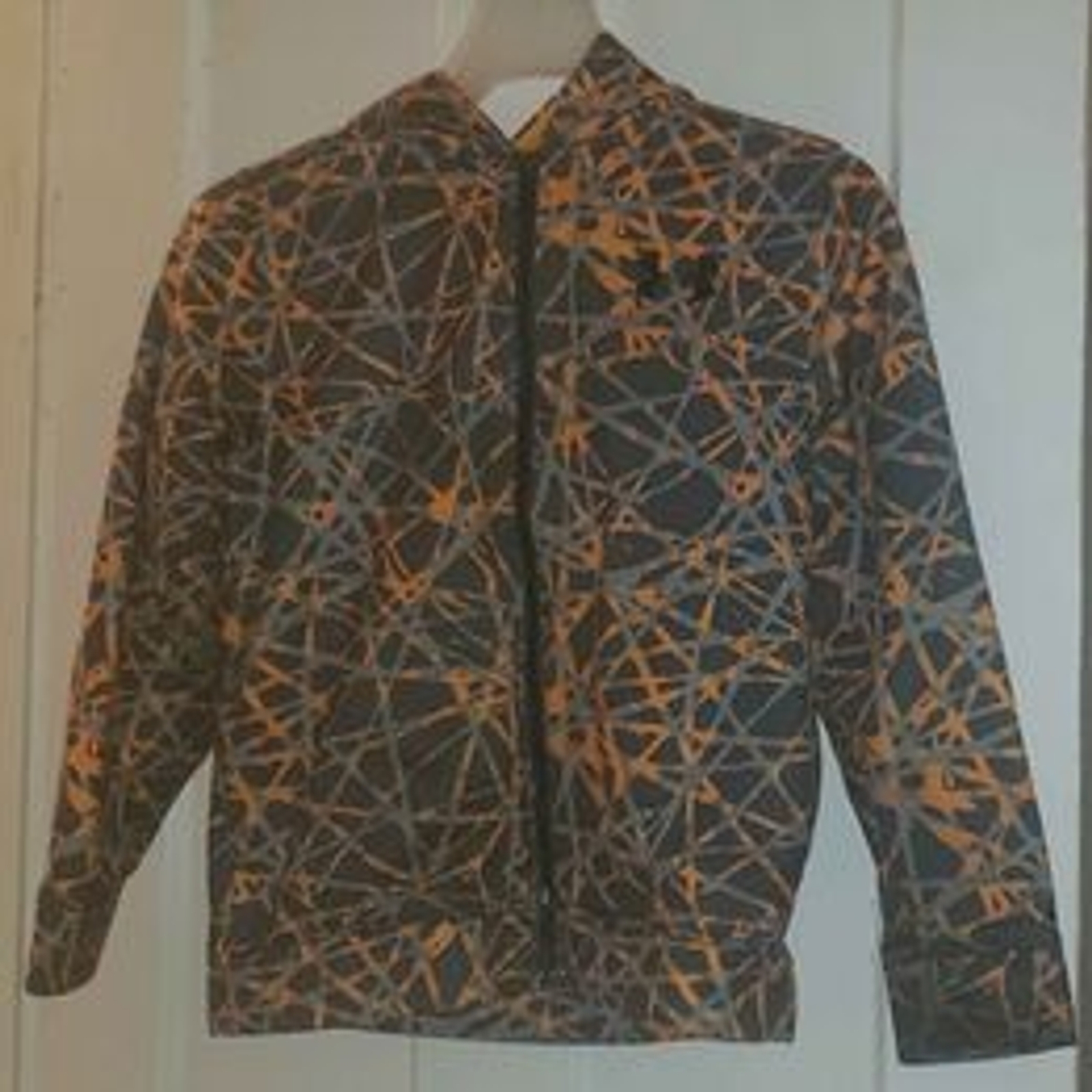 Under Armour Youth Boy’s Storm Charcoal Grey Orange Zip Up hooded Jacket small