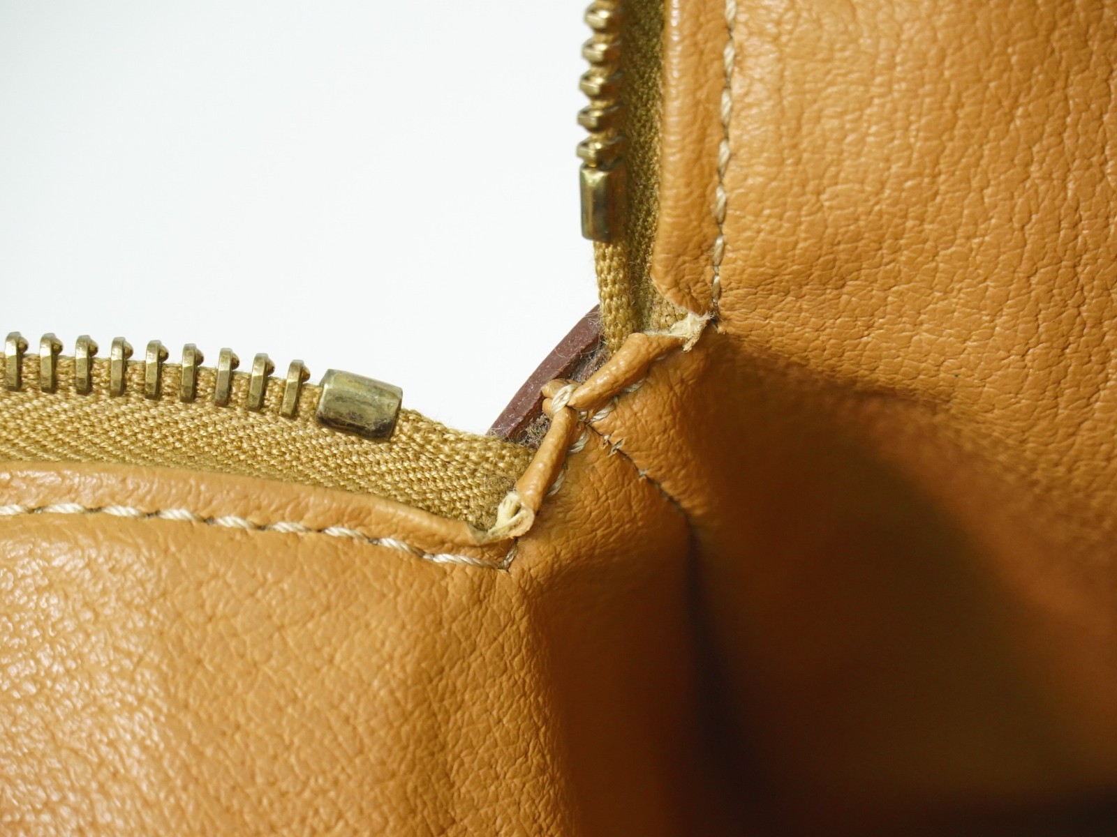CELINE Macadam PVC Handbag Brown Gold