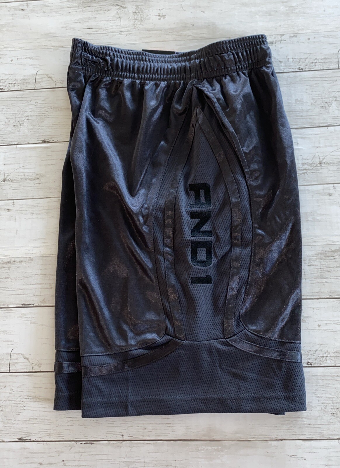 AND1 Men’s Black/Gray Active Core 11″ Home Court Basketball Shorts Size Small